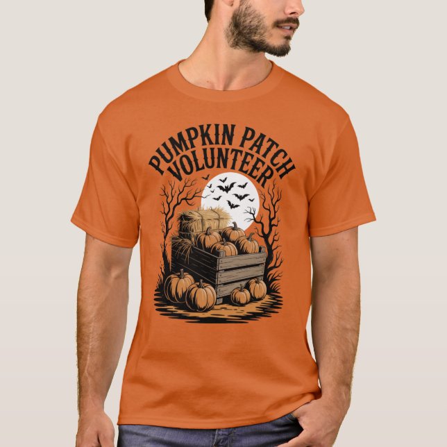 T-shirt Citrouille Patch Bénévole Halloween (Devant)