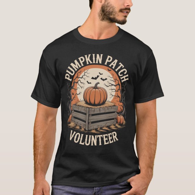 T-shirt Citrouille Patch Bénévole Halloween (Devant)