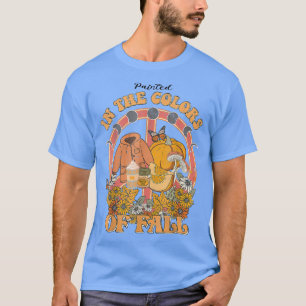T-shirt Citrouille Peint Dans Les Couleurs De Tombe Vintag