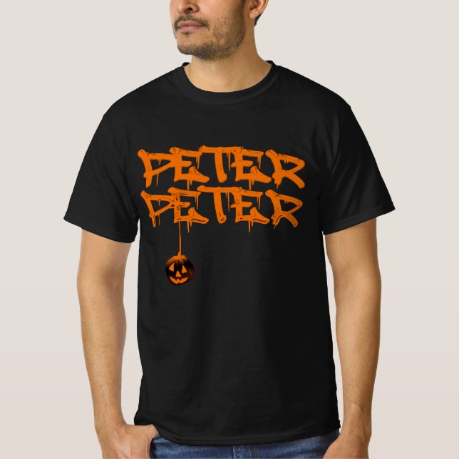 T-shirt Citrouille Peter Halloween Costume (Devant)