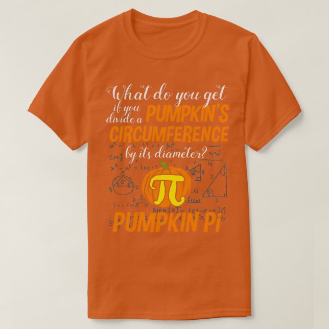 T-shirt Citrouille Pi Jour Math Lover Diamètre de circonfé (Design devant)