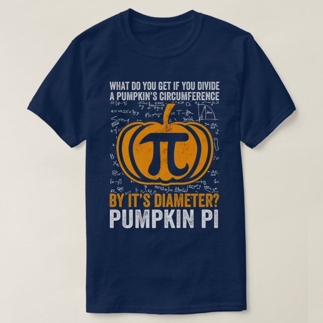 T-shirt Citrouille Pi Math enseignant Halloween Premium (Design devant)