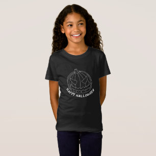 T-Shirt Citrouille pour Halloween 6 aspect tableau noir