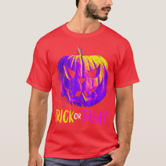 T-shirt Citrouille Rétro Halloween Hommes Femmes Enfants F