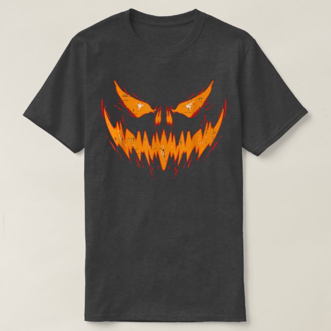 T-shirt Citrouille rétro Jack-o'-lantern Citrouille d'horr (Design devant)