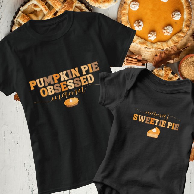 T-shirt Citrouille rétro Pie Obsédée Mama Thanksgiving (Créateur téléchargé)
