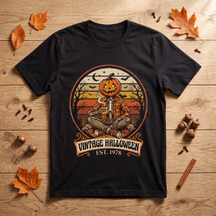 T-shirt Citrouille Rétro Squelette Halloween Vintage 1978