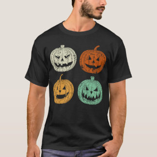 T-shirt Citrouille rétrograde Halloween fille