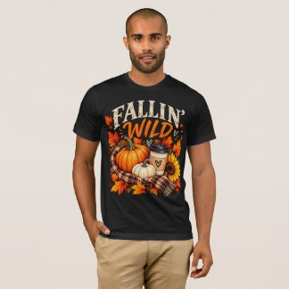 T-shirt Citrouille sauvage tombante | Graphique d'automne