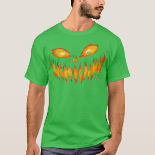 T-shirt Citrouille sculpté effrayant Visage Halloween Cost