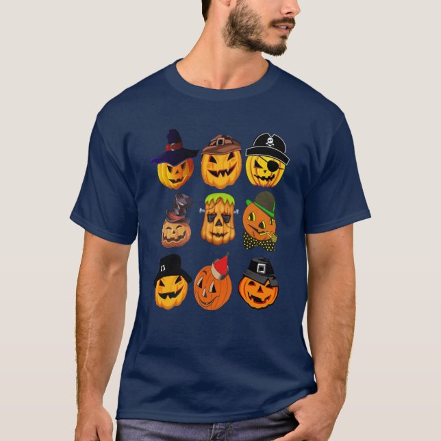 T-shirt Citrouille sculpter Halloween chemise Costume Éffr (Devant)