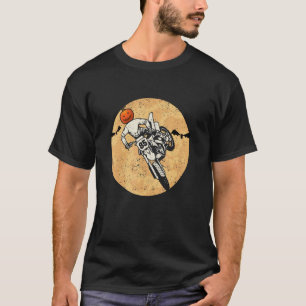 T-shirt Citrouille Skeleton Dirt Bike Rider Halloween Moto