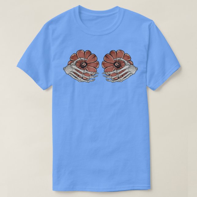 T-shirt Citrouille Skeleton Mains Drôle Skeleton Halloween (Design devant)