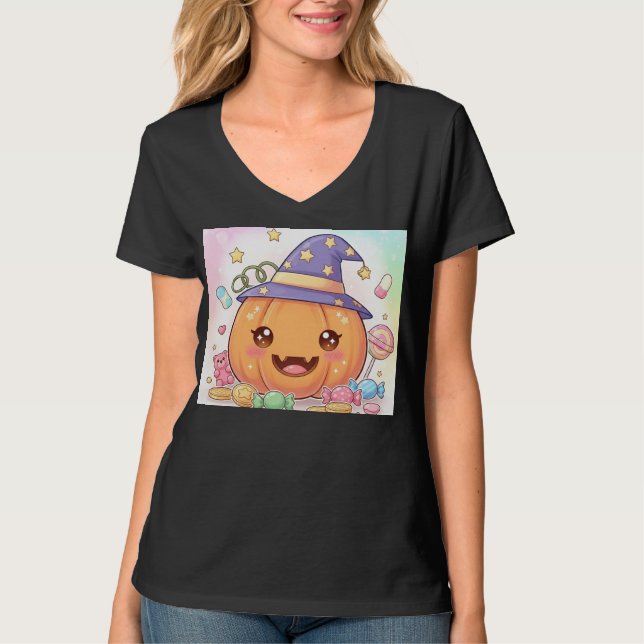 T-shirt Citrouille souriant dans le Casquette Assistant (Devant)
