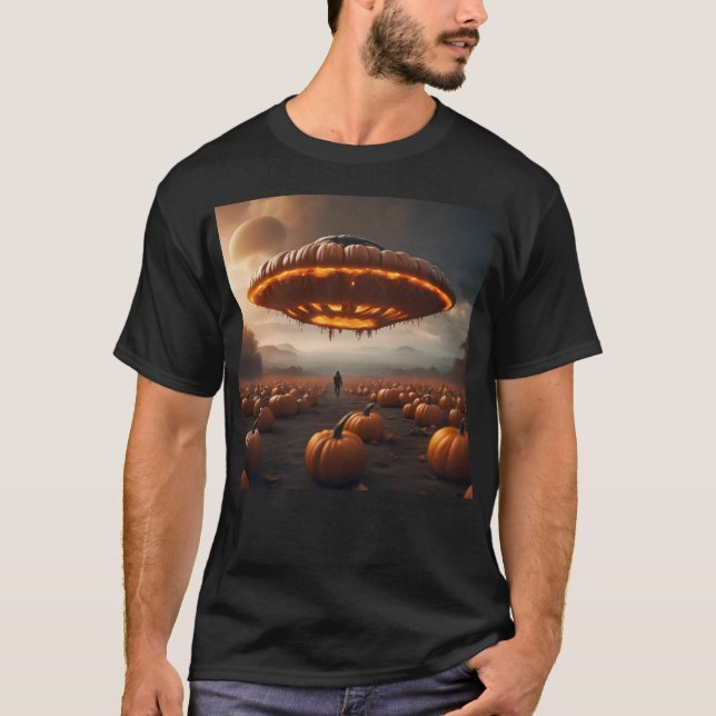 T-shirt Citrouille Spatial Sur Planète (Devant)
