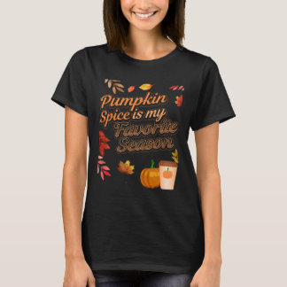 T-shirt Citrouille Spice est ma saison préférée Feuilles d
