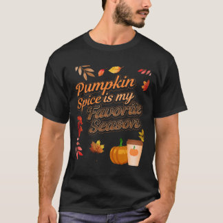 T-shirt Citrouille Spice est ma saison préférée Feuilles d