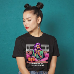T-shirt Citrouille Spice et films Éffrayants chemise pour
