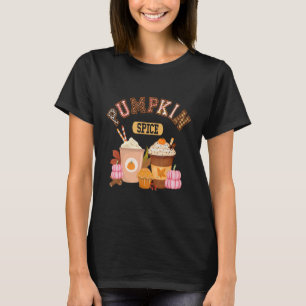 T-shirt Citrouille Spice Latte Café Halloween Hello Fall S