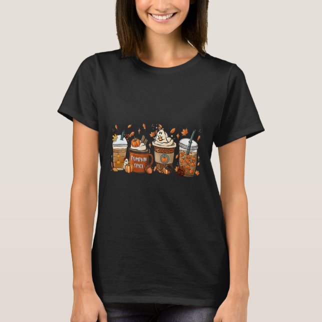 T-shirt Citrouille Spice Latte Fall Café Citrouille Spice  (Devant)