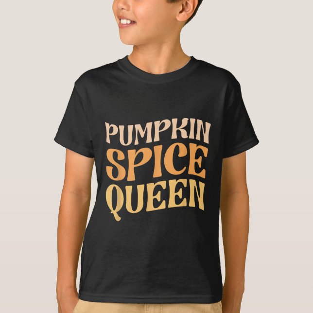 T-shirt Citrouille Spice Queen PSL Coffee Lover Retro Fall (Devant)