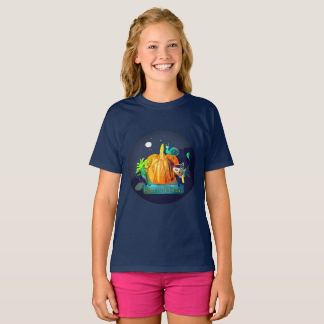 T-shirt Citrouille Spirit Magique Amusement Halloween Anim (Devant entier)