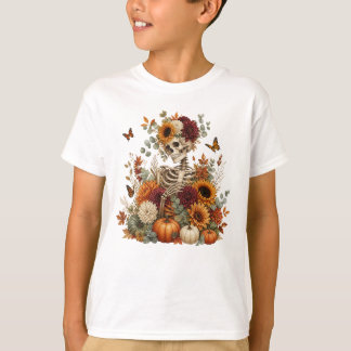 T-shirt Citrouille squelette gothique Halloween 