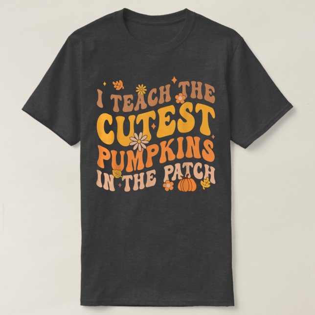 T-shirt Citrouille Super Retro Dans Le Patch Hallowee (Design devant)