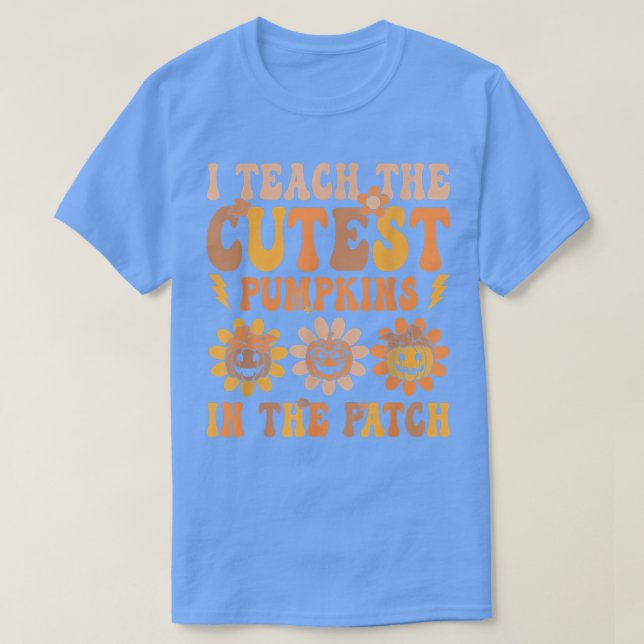T-shirt Citrouille Super Retro Dans Le Patch Hallowee (Design devant)