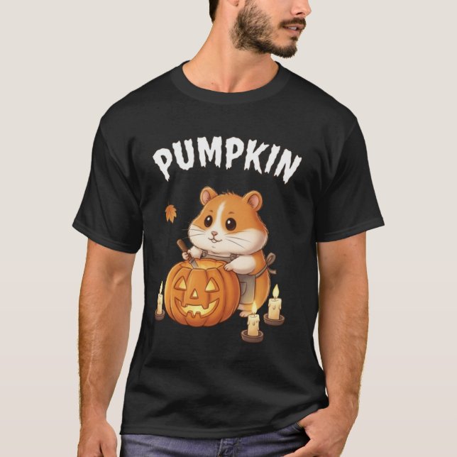 T-shirt Citrouille – Tee Hamster Jack-O’-Lantern Halloween (Devant)