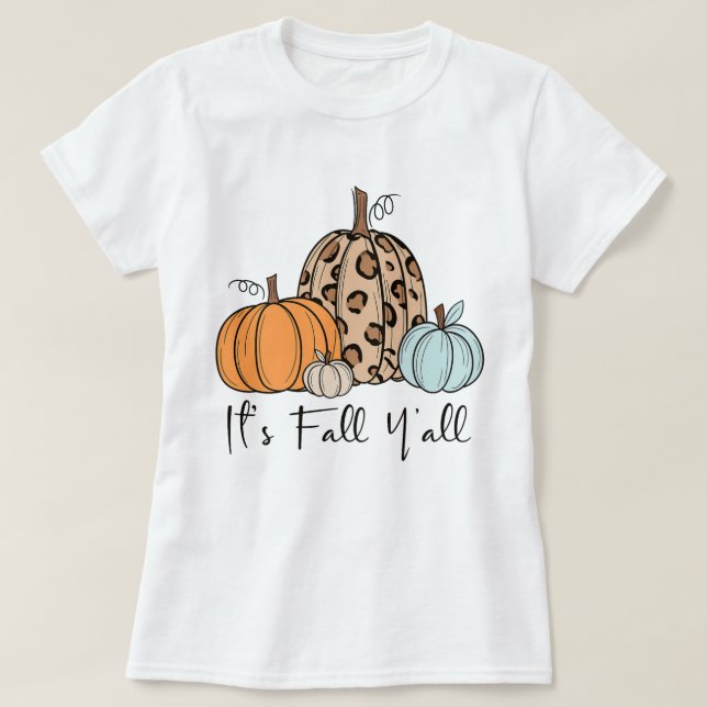 T-shirt Citrouille tendance automne | Citation "It’s Fall  (Design devant)