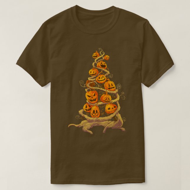 T-shirt Citrouille Tree Patch Jackolantern Automne Hallow  (Design devant)