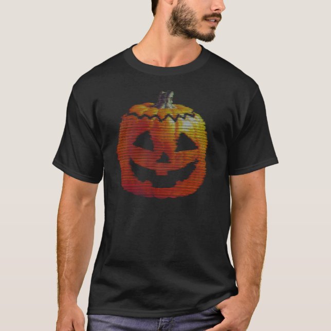 T-shirt Citrouille TV Glitchy (Devant)