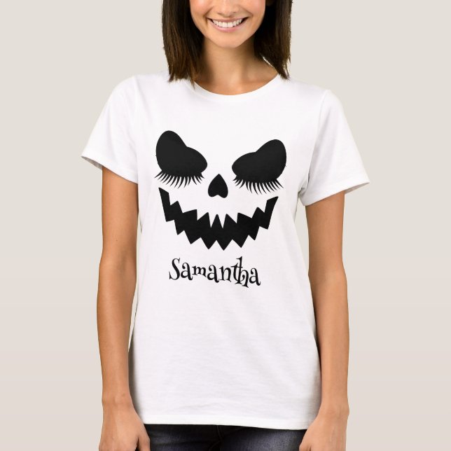 T-shirt Citrouille visage Jack O Lantern Halloween (Devant)