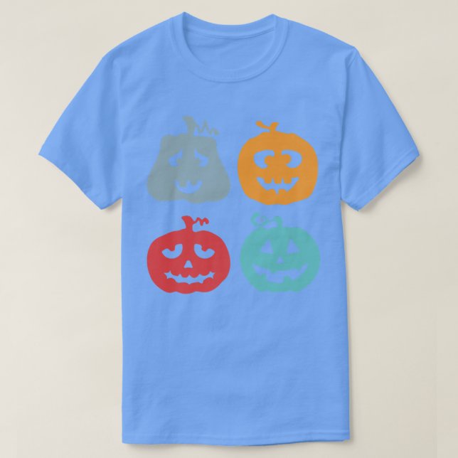 T-shirt Citrouille Visage Lazy Halloween Costume mignonne  (Design devant)