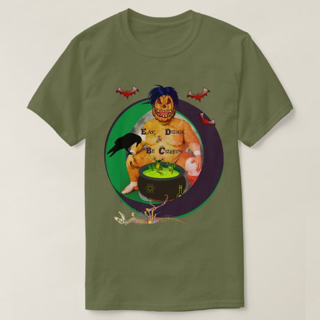 T-shirt Citrouille Wicked Halloween Fatigue (Design devant)