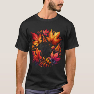 T-shirt Citrouilles aquarelles automnales confortables Feu