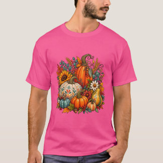 T-shirt Citrouilles Bohème d'Automne