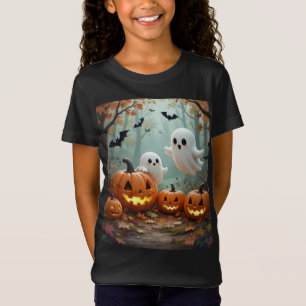 T-Shirt Citrouilles champignons et araignées et fantômes