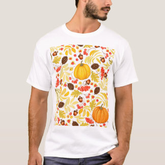 T-shirt Citrouilles d'automne, glands, arrière - plan vint