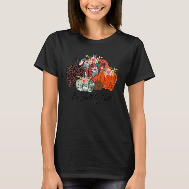 T-shirt Citrouilles d'automne Léopard C'est l'automne vous (Devant)