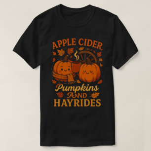 T-shirt Citrouilles de cidre d'Apple et Hayrides