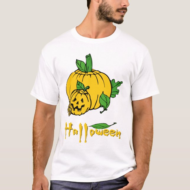 T-shirt Citrouilles d'Halloween couleur, graphique d'Hallo (Devant)