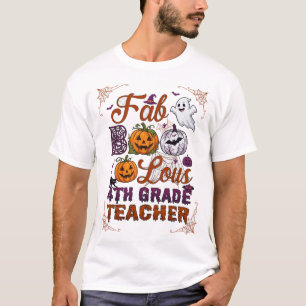 T-shirt Citrouilles d'Halloween de professeur de 4e année