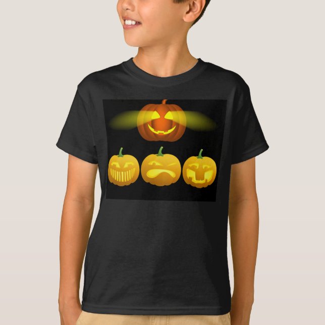 T-shirt Citrouilles effrayantes Halloween. (Devant)