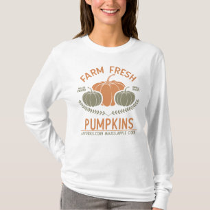 T-shirt Citrouilles frais de ferme   Main saisie