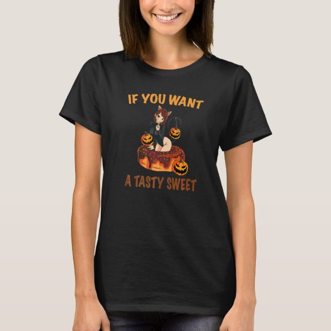 T-shirt Citrouilles Halloween Avec Chats (Devant)