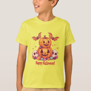 T-shirt Citrouilles Halloween mignonnes 🎃 et bonbons fun