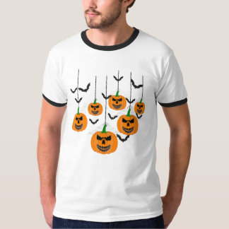 T-shirt Citrouilles Lanternes d'Halloween Évils avec Motif