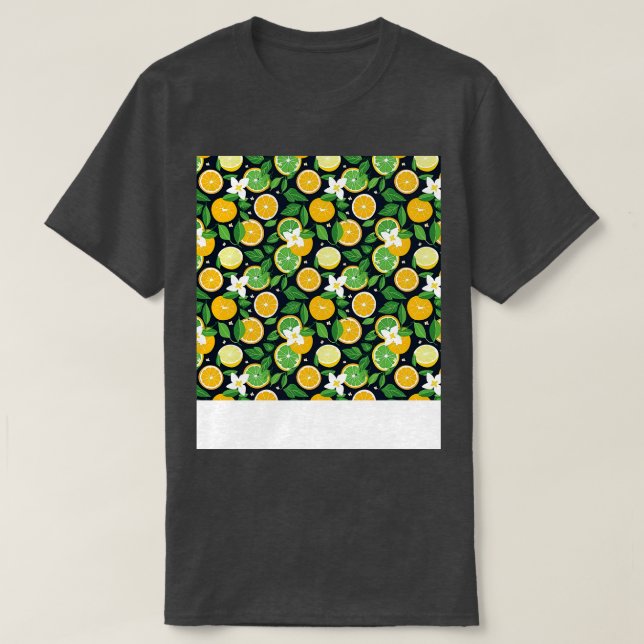 T-shirt Citrus Motif transparent Citron Lime Orange Mandar (Design devant)